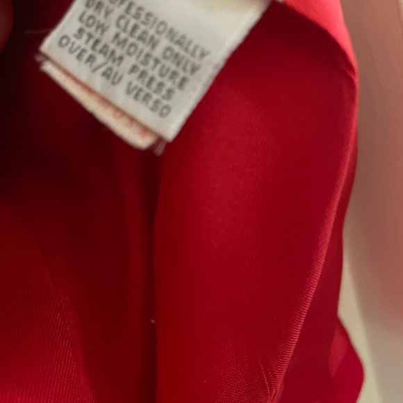 VINTAGE TiMlEsS BeAuTiFuL Liz Claiborne h0t rEd D0uBle-BrEaStEd bLaZeR - Picture 9 of 16